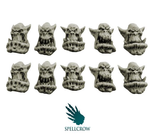 Spellcrow Orcs Blitzkrieg Heads in Goggles 