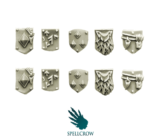SPELLCROW Wolves Knights Small Shoulder Shields SPACE COMPATIBLE 28MM BITS PDT 