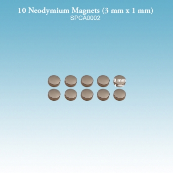 10 Neodymium Magnets (3 mm x 1 mm)