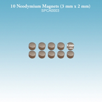 10 Neodymium Magnets (3 mm x 2 mm)