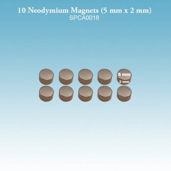 10 Neodymium Magnets (5 mm x 2 mm)