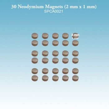 30 Neodymium Magnets (2 mm x 1 mm)