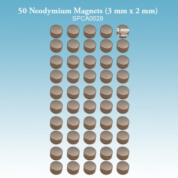 50 Neodymium Magnets (3 mm x 2 mm)