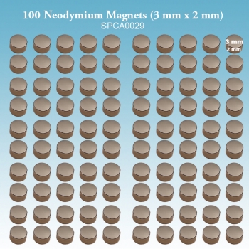 100 Neodymium Magnets (3 mm x 2 mm)