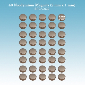 40 Neodymium Magnets (5 mm x 1 mm)