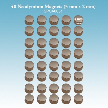 40 Neodymium Magnets (5 mm x 2 mm)